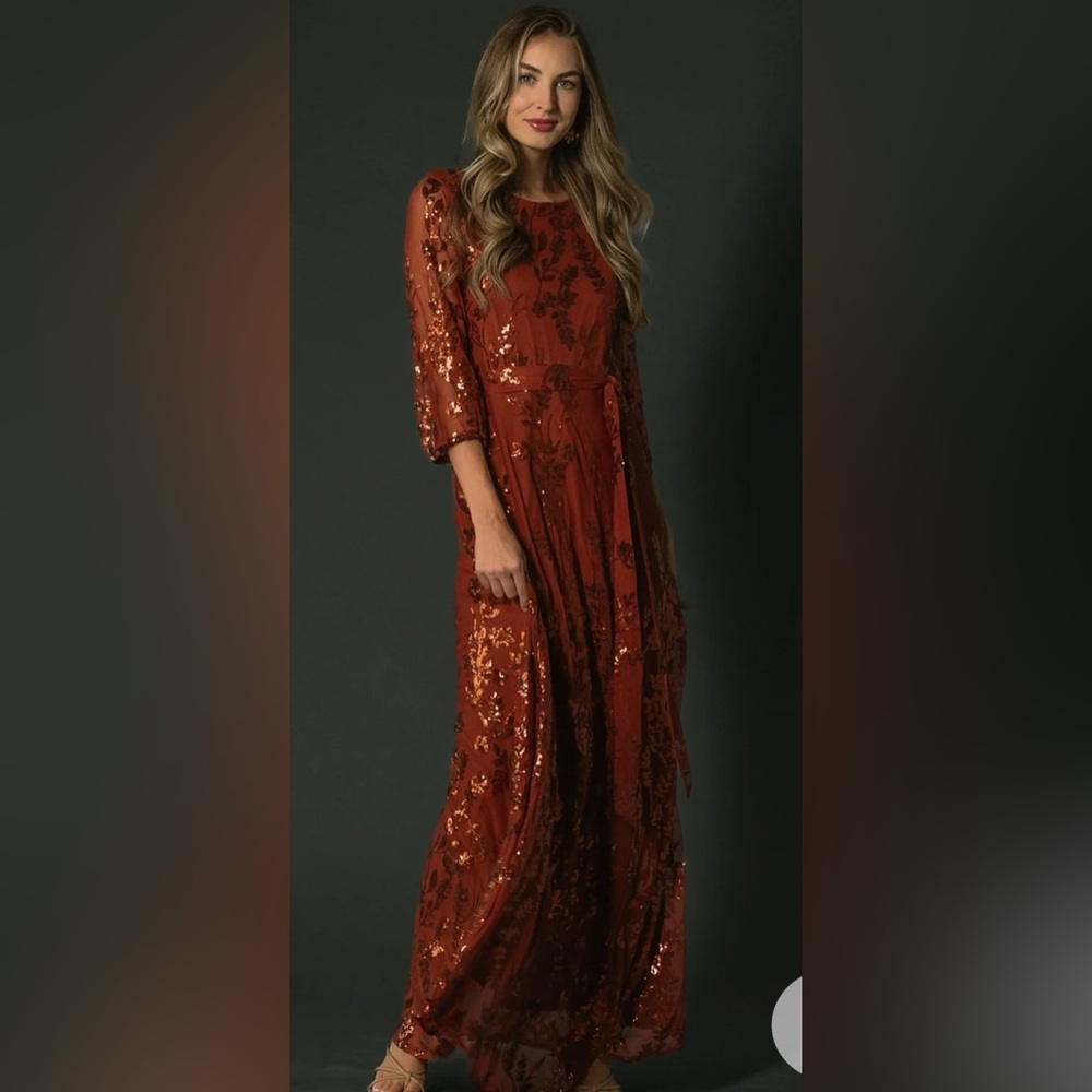 Baltic born destiny sequin maxi dress cinnamon size 3XL NWT - Picture 4 of 6